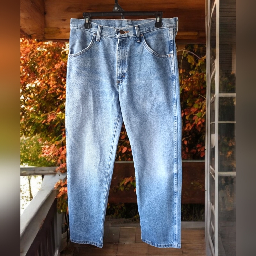 Mens Vintage RUSTLER Medium Wash Bootcut Denim Jeans 👖 Size 32